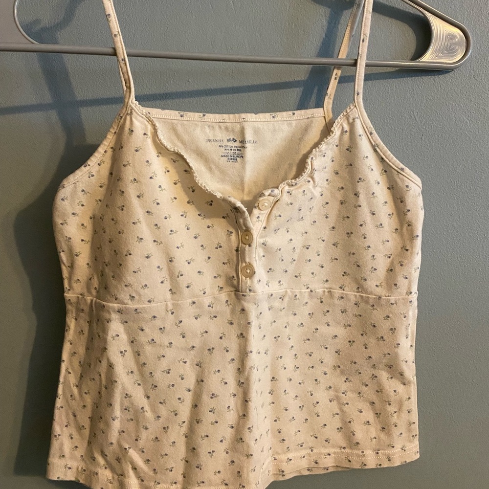 Brandy Melville Tank Top, OS, Blue/Cream/Green